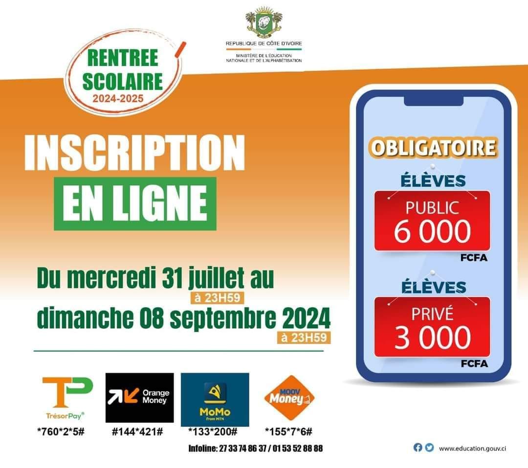 Côte d'Ivoire : La rentrée scolaire 2024-2025 se fera en ligne